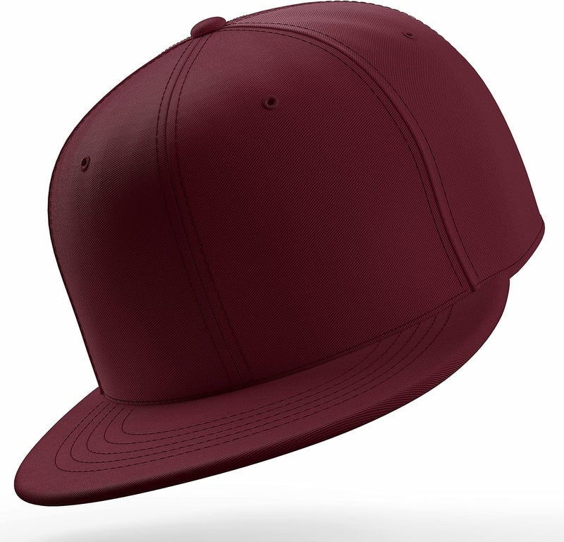 Daxton Store Classic Blank Snapback Flat Bill Visor Hat Cap One Size Adjustable Back - Image 4